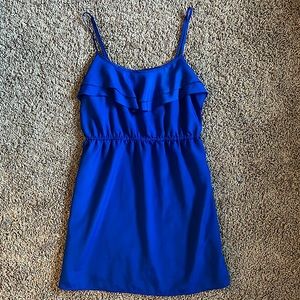 Forever 21 blue spaghetti strap ruffled mini dress